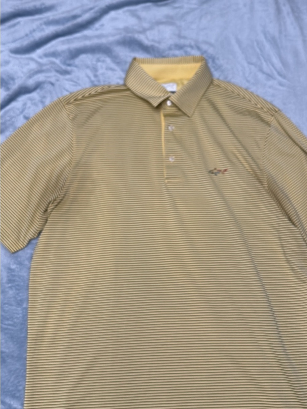 Greg Norman Collection Men's Yellow Striped Polo
